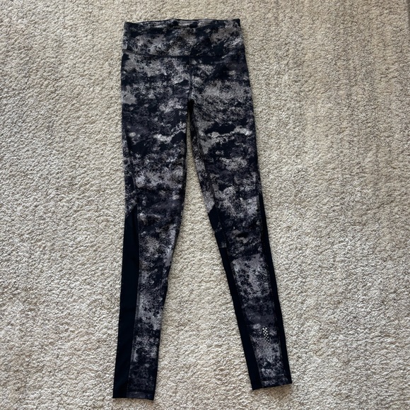 Zobha Black Gray Marble Print High-Waist Leggings Women’s Small - Picture 1 of 4